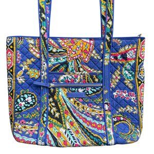 Vera Bradley Small Vera Tote Romantic Paisley Quilted Cotton Retired Print EUC